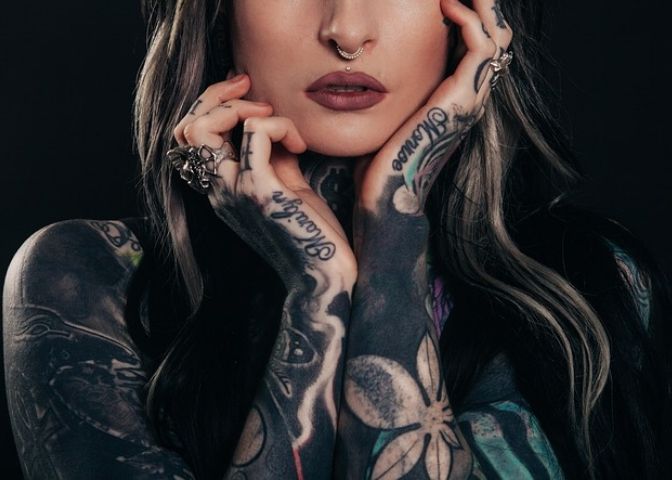 woman with tattoos