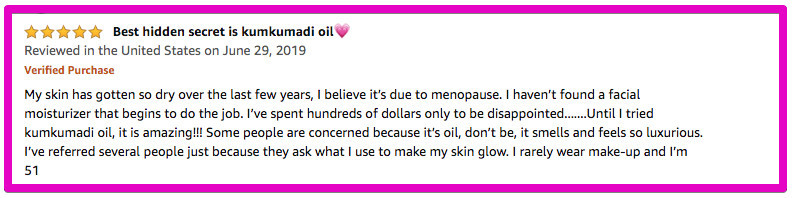 Kumkumadi Oil - Amazon review